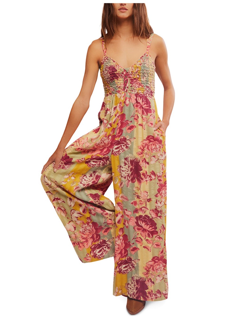 Free People Melrose printed wide leg jumpsuit - Picture 4 of 12